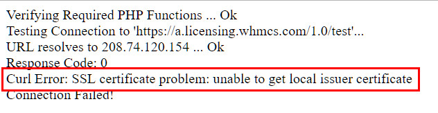 Fix Curl Error: SSL certificate problem: unable to get local issuer certificate
