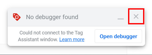 關閉 Google Tag Manager (GTM) 除錯工具的小工具視窗